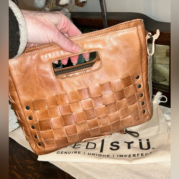 NWT Bed Stu Leather Keiki Crossbody Bag Handbag Tan Rustic MSRP $235 - Picture 4 of 11